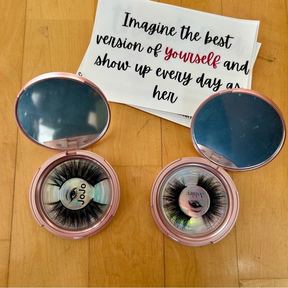 Beauty Lounge Other - Beauty Lounge Set/2 Fake Lashes + Compact Mirror Sets, Jojo, Ashley, Black